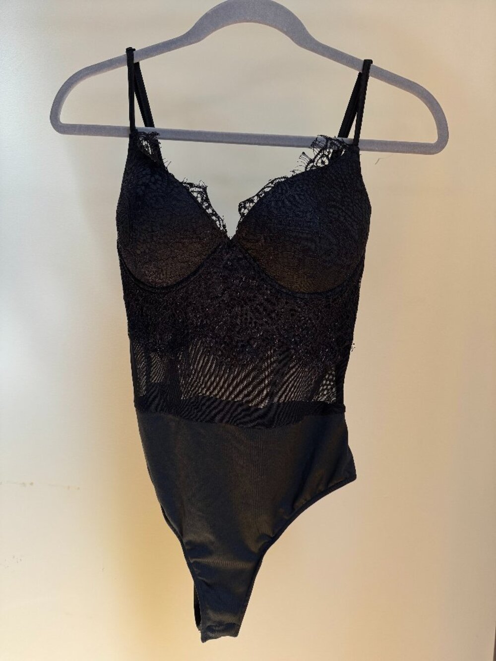 Windsor Lace and Mesh Bustier Bodysuit